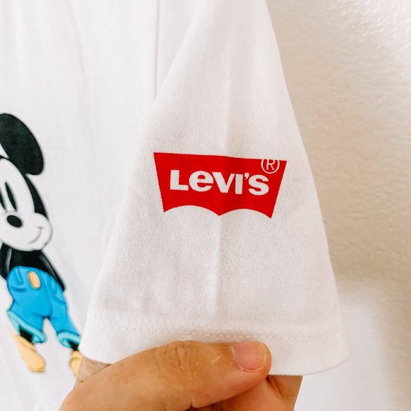 Levis X Disney Mickey Mouse White Micky Tee Shirt - Picture 3 of 4